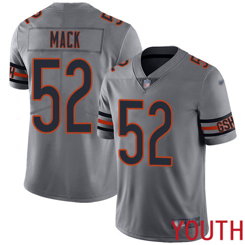 Chicago Bears Limited Silver Youth Khalil Mack Jersey NFL Football 52 Inverted Legend